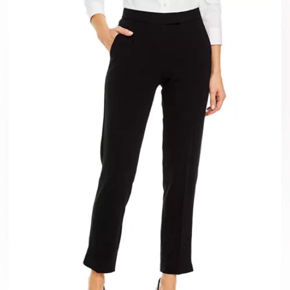 New Theory Ibbey 2 Admiral Crepe Straight Pants Size 16 in Black